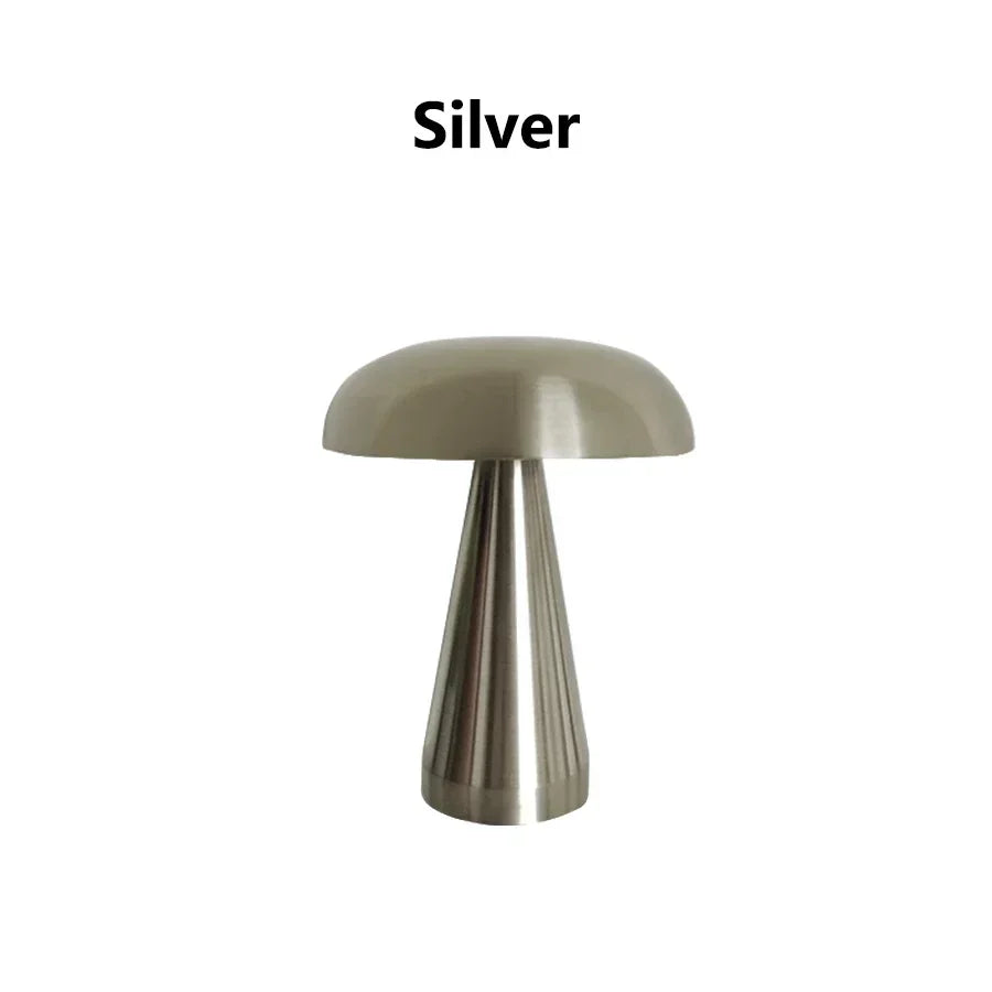 Retro Mushroom LED Table Lamp Touch Sensor Bedside Lamp Rechargeable Reading Lights For Bedroom Restaurant Bar Decor Lighting